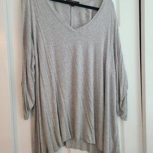 Plus Size Long Tunic w/ 3-Quarter Length Sleeves